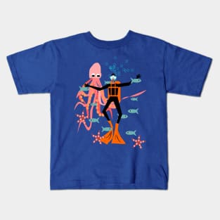 Scuba Diver, in an underwater playground! Kids T-Shirt